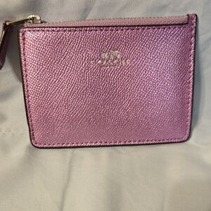 Coach Metallic Purple Card Wallet